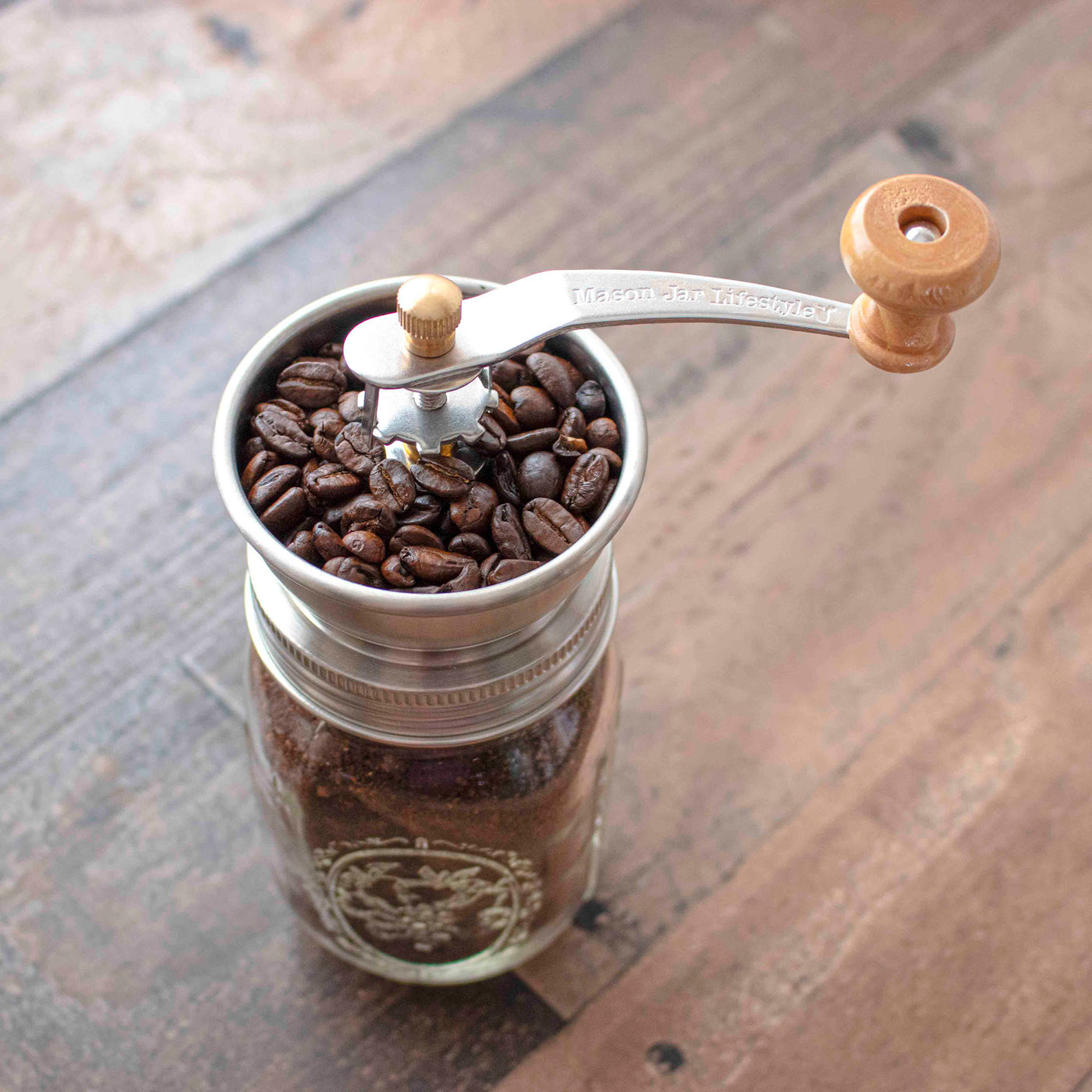 Coffee and Spice Grinder Lid for Mason Jars Regular Mouth