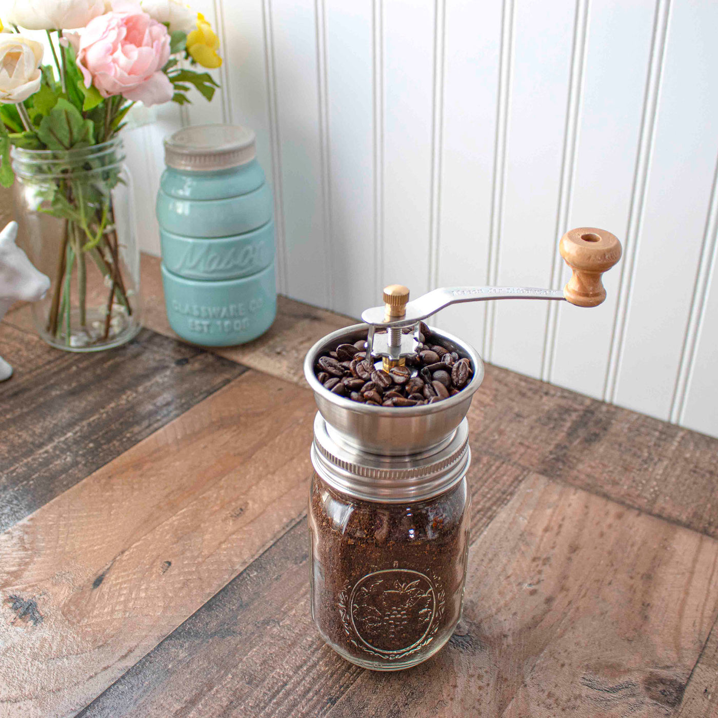 Coffee and Spice Grinder Lid for Mason Jars Regular Mouth