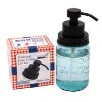 Foaming soap pump stainless steel matte black regular mouth kitchen bathroom packaging box product on white