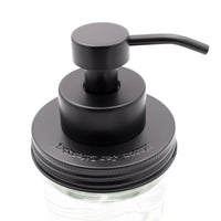Foaming soap pump stainless steel matte black wide mouth kitchen bathroom close product on white