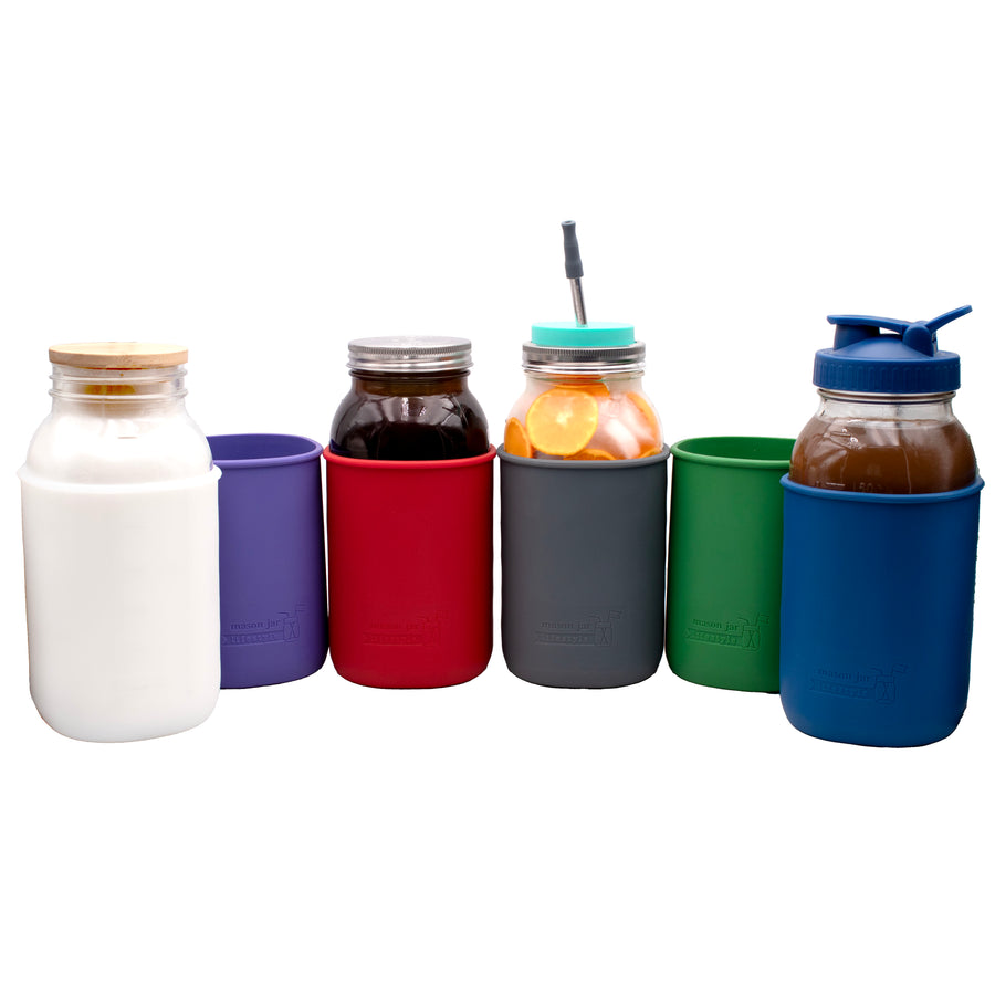 Silicone Sleeve for Half Gallon 64oz Mason Jars