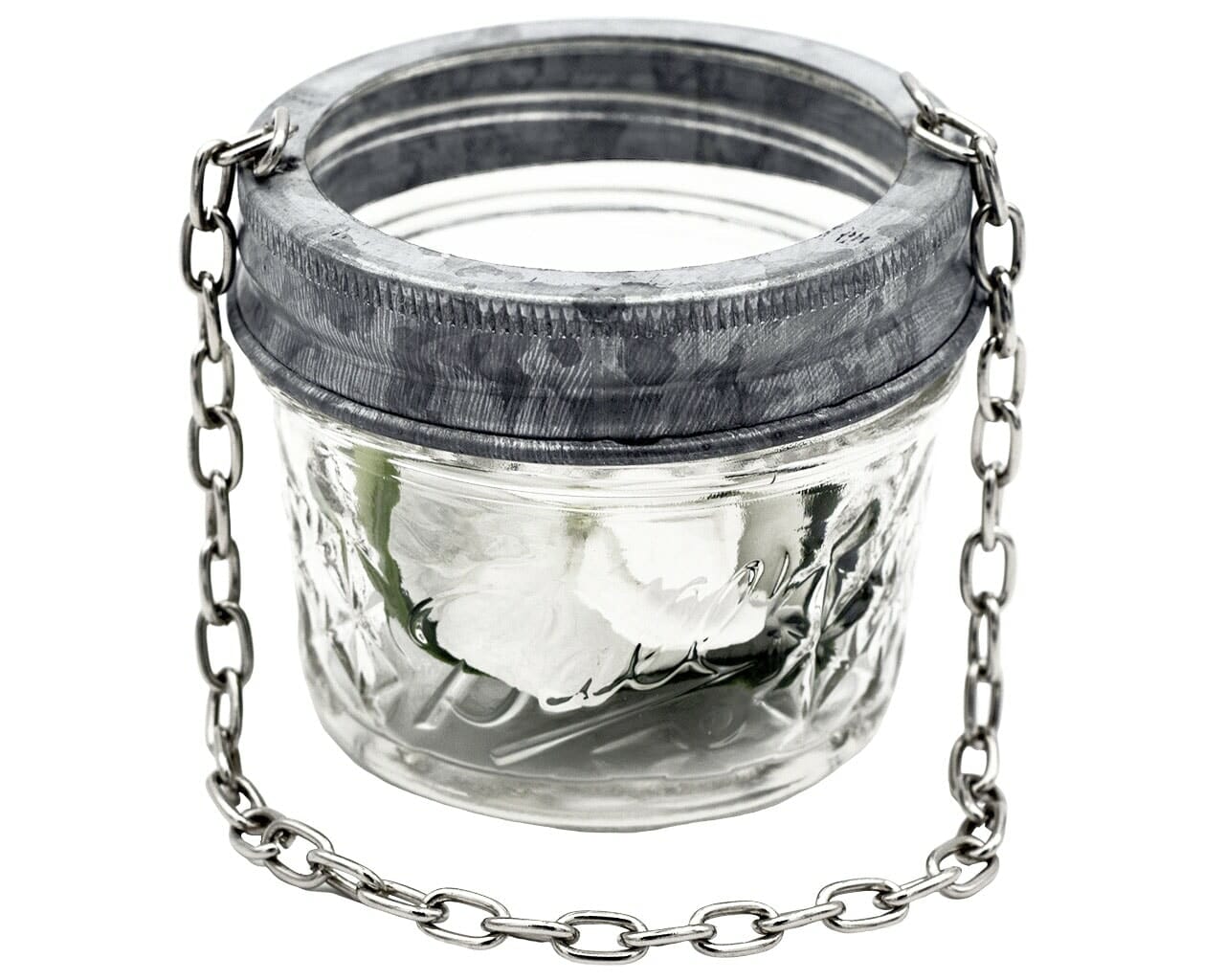 Galvanized Metal Band with Chain for Regular Mouth Mason Jars