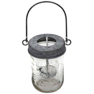 Galvanized Metal Tea Light Candle Holder Lids With Handles for Mason Jars 3 Pack