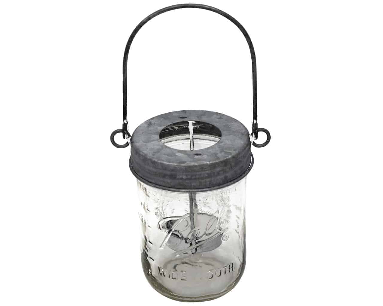 Galvanized Metal Tea Light Candle Holder Lids With Handles for Mason Jars 3 Pack