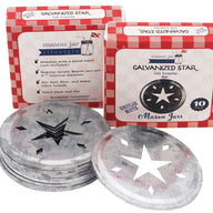 Galvanized Metal Star Cut-Out Lid Insert for Regular Mouth Mason Jars