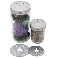 Galvanized Metal Star Cut-Out Lid Insert for Regular or Wide Mouth Mason Jars
