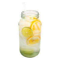 Extra Long Glass Straws for Half Gallon Mason Jars 4 Pack + Cleaner