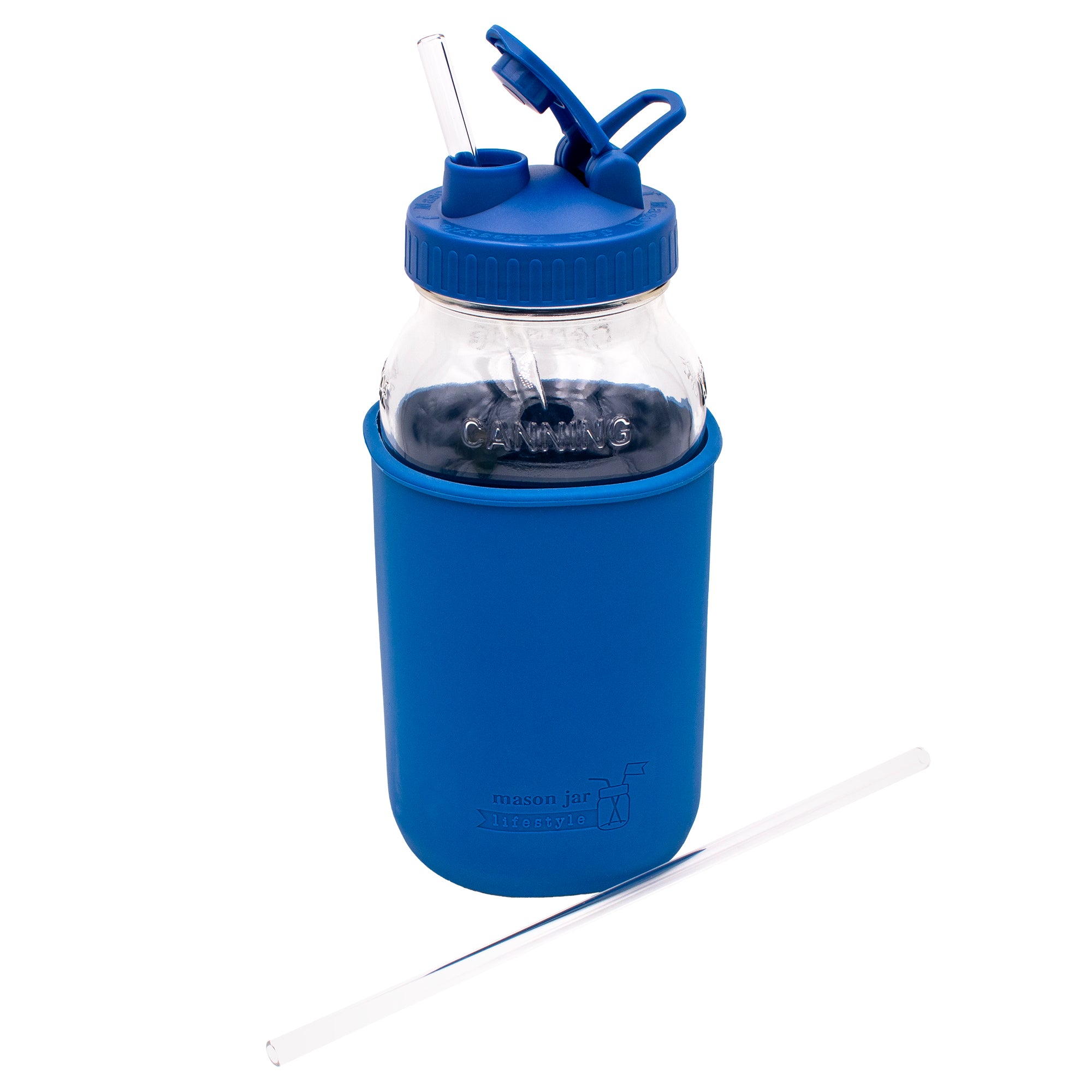 Extra Long Glass Straws for Half Gallon Mason Jars 4 Pack + Cleaner