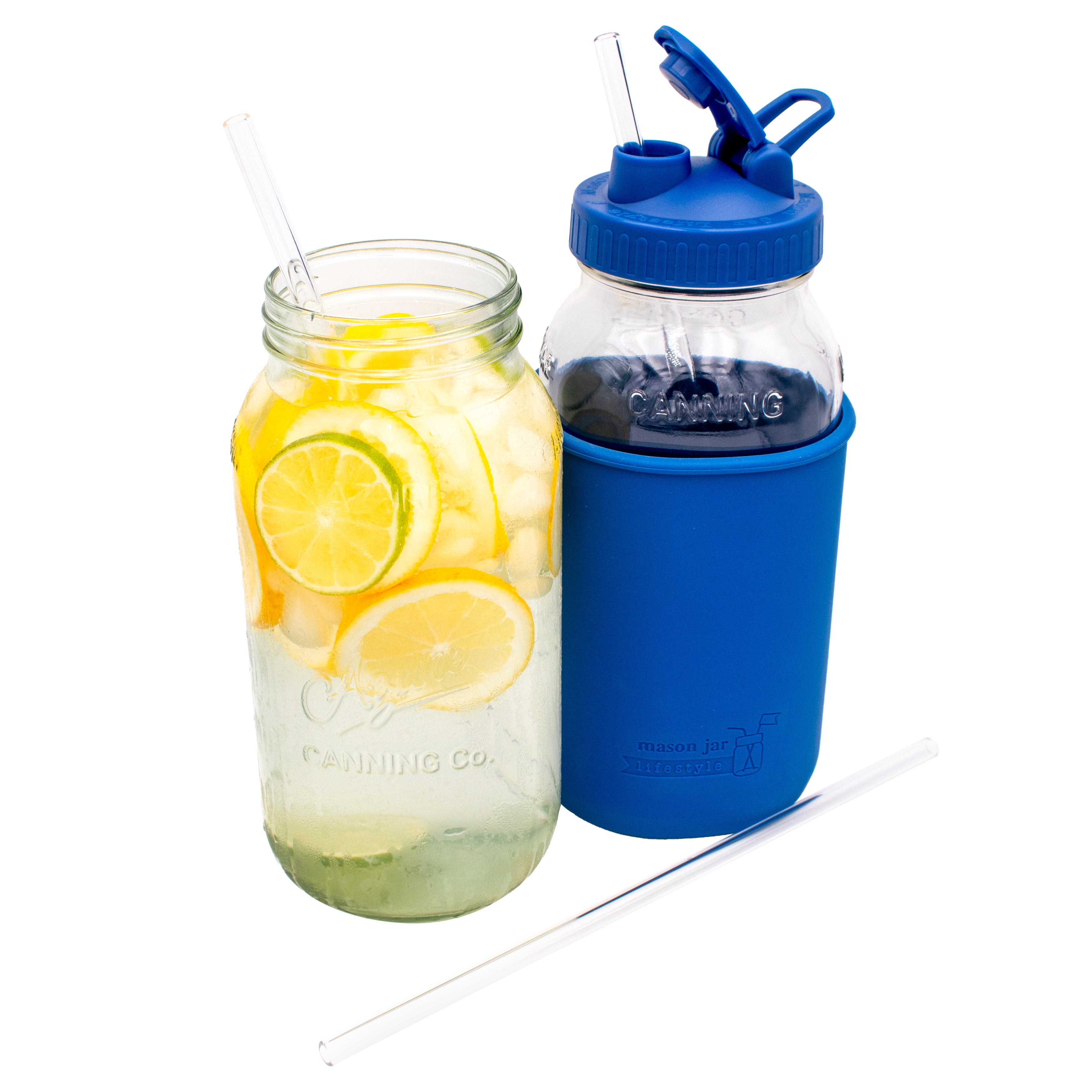 Extra Long Glass Straws for Half Gallon Mason Jars 4 Pack + Cleaner