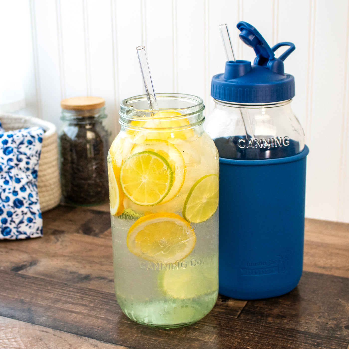 Extra Long Glass Straws for Half Gallon Mason Jars 4 Pack + Cleaner