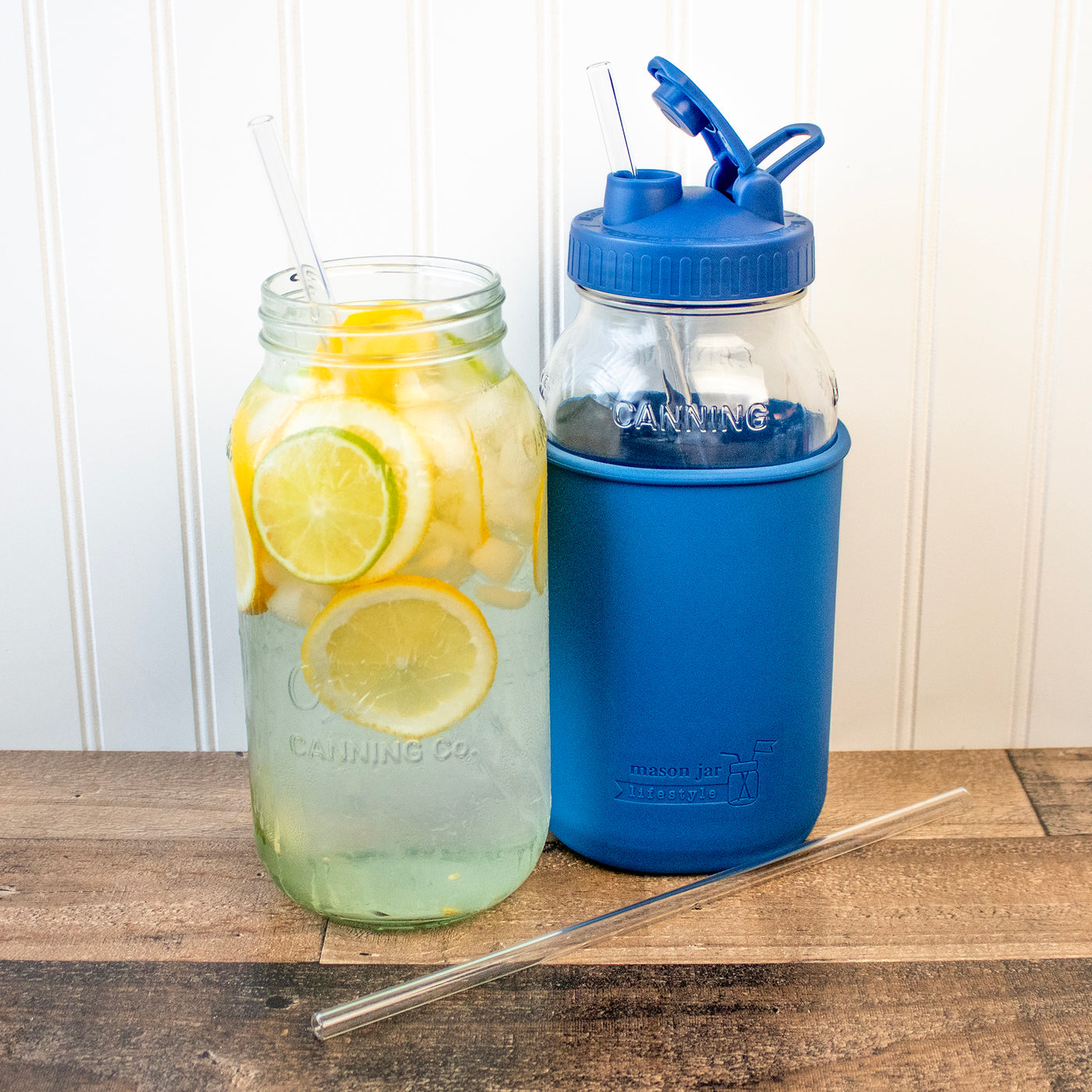 Extra Long Glass Straws for Half Gallon Mason Jars 4 Pack + Cleaner