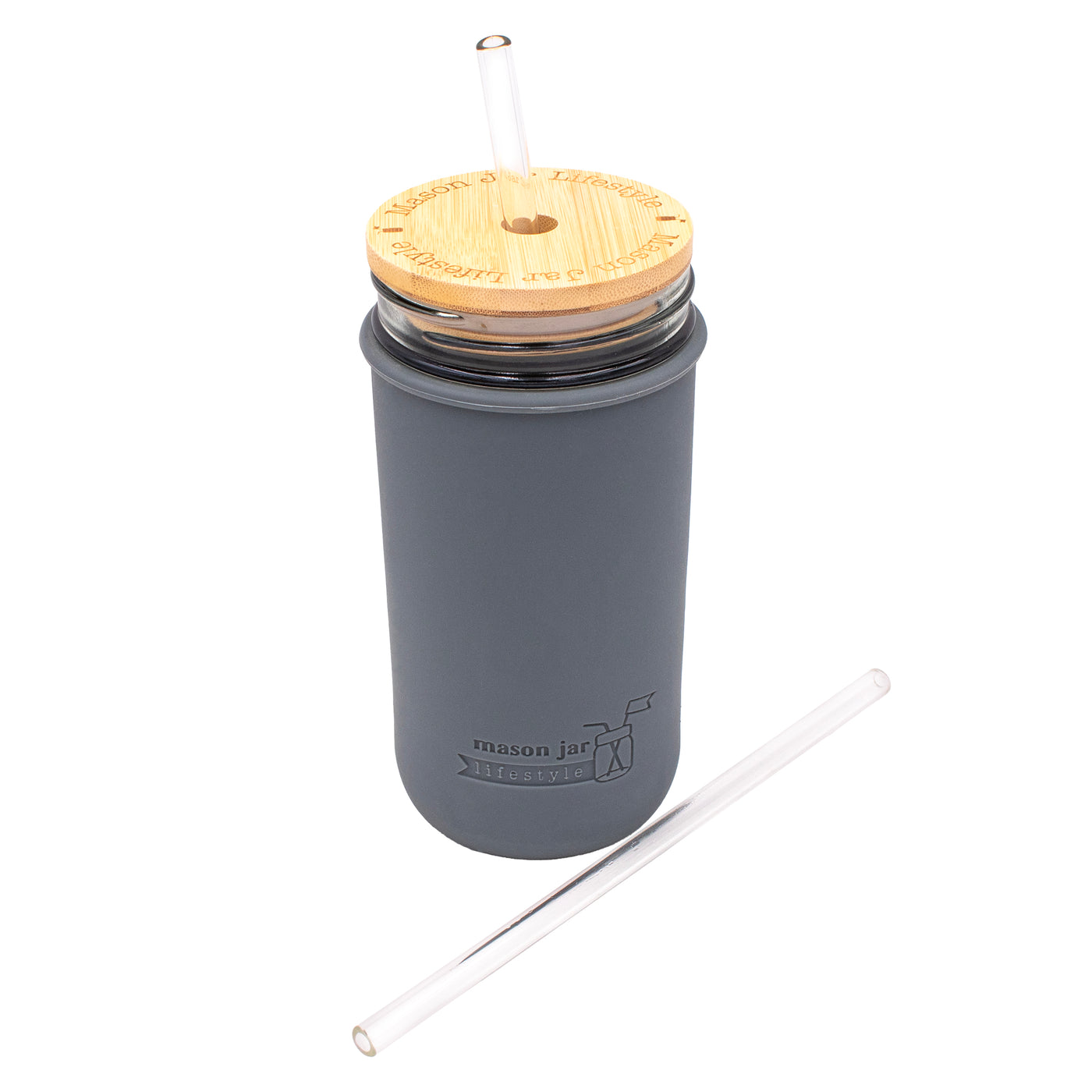 Long Glass Straws for Quart Mason Jars 4 Pack + Cleaner