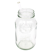 Long glass straw in a regular mouth 32oz jar.