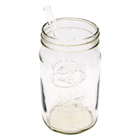 Long Glass Straws for Quart Mason Jars 4 Pack + Cleaner