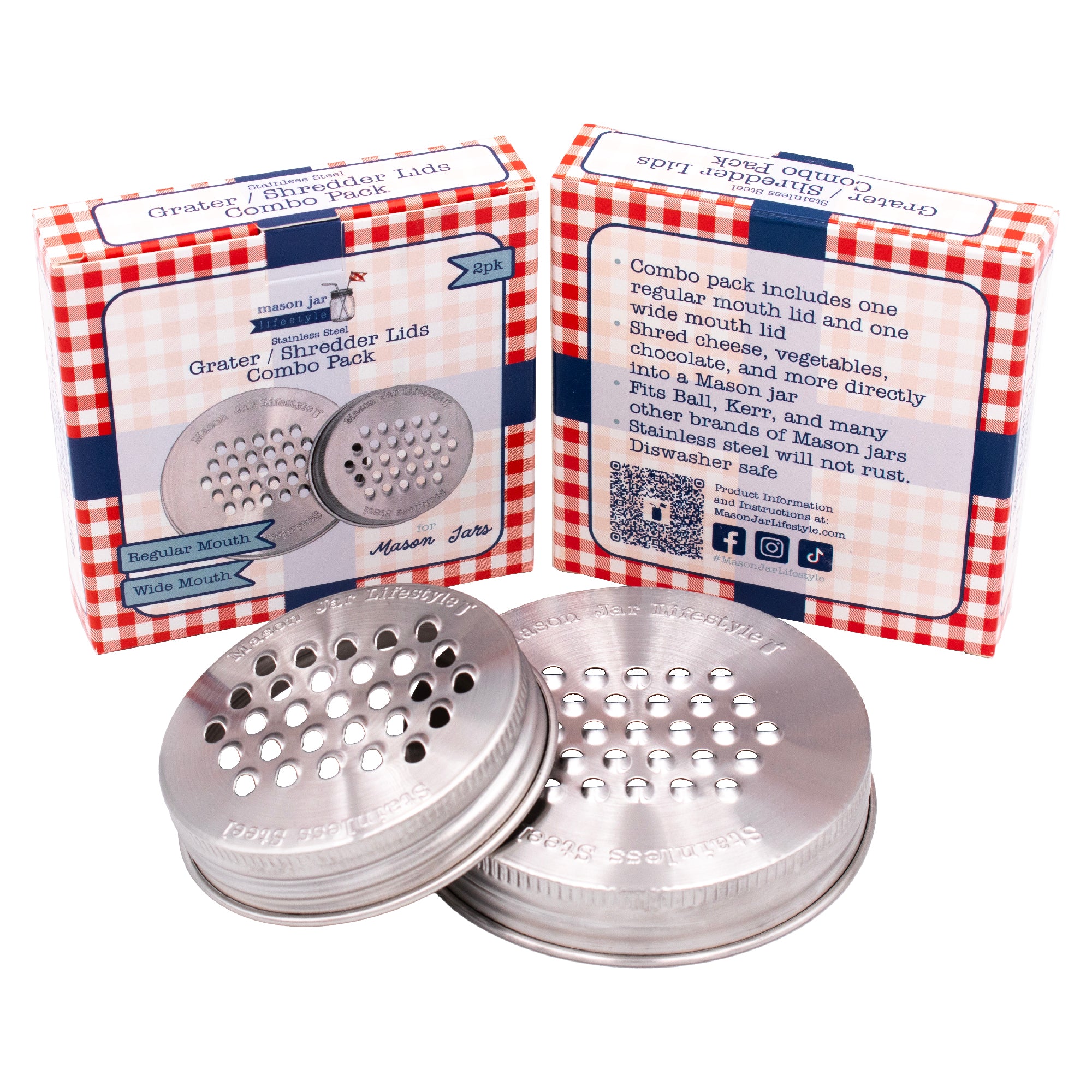 Grater / Shredder Stainless Steel Lid for Mason Jars