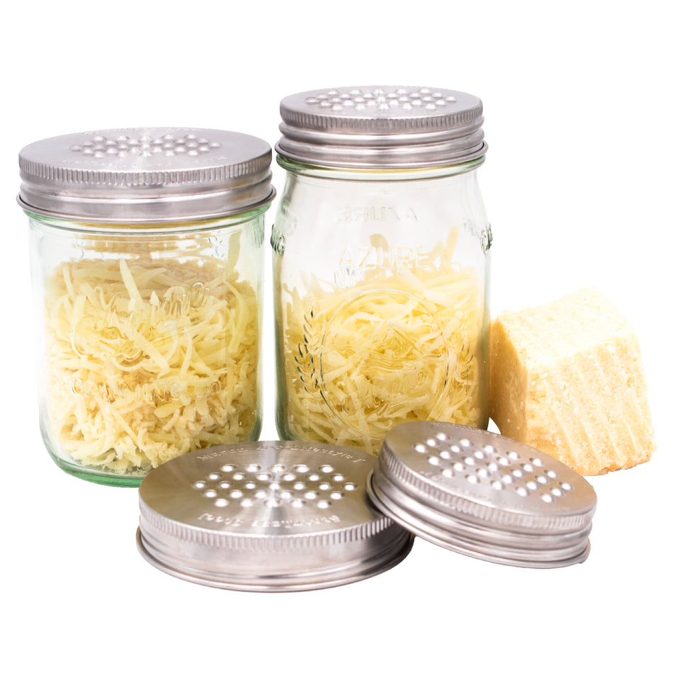 Grater shredder lid tool regular wide mouth parmesan cheese product on white