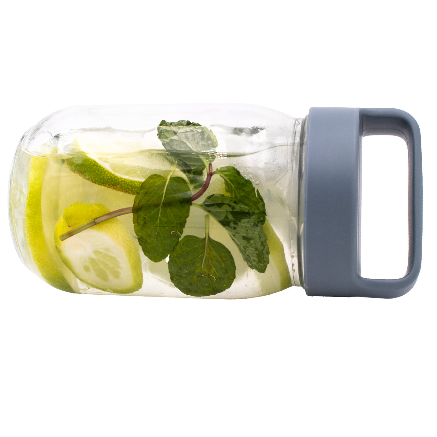 Gray Plastic Handle/Canister Lids for Regular Mouth Mason Jars 4 Pack