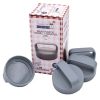Gray Plastic Handle/Canister Lids for Regular Mouth Mason Jars 4 Pack