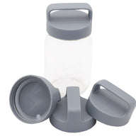 Gray Plastic Handle Canister Lid for Regular Mouth Mason Jars