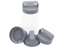 Gray Plastic Handle/Canister Lids for Regular Mouth Mason Jars 4 Pack