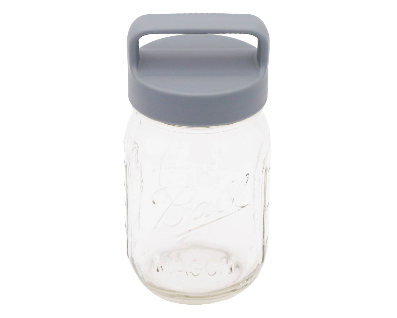 Gray Plastic Handle/Canister Lids for Regular Mouth Mason Jars 4 Pack