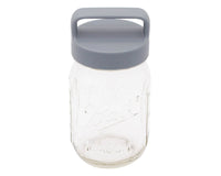Gray Plastic Handle/Canister Lids for Regular Mouth Mason Jars 4 Pack