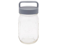 Gray Plastic Handle Canister Lid for Regular Mouth Mason Jars