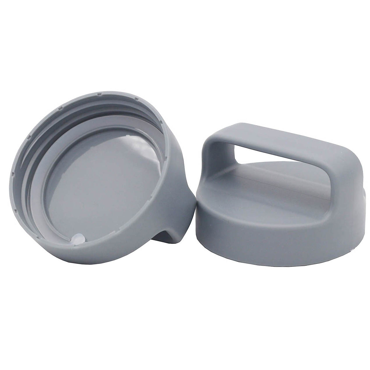 Gray Plastic Handle/Canister Lids for Regular Mouth Mason Jars 4 Pack
