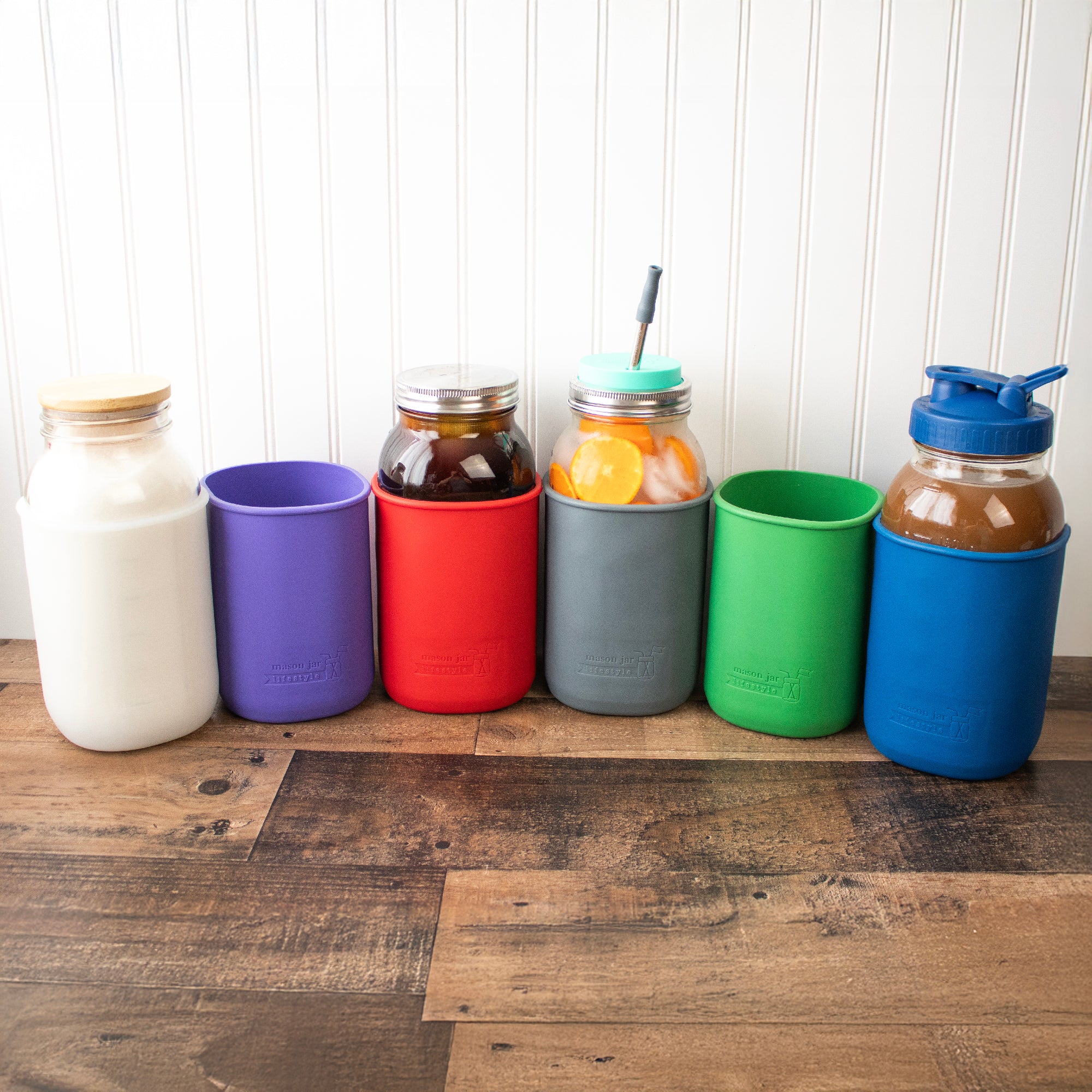 Silicone Sleeve for Half Gallon 64oz Mason Jars