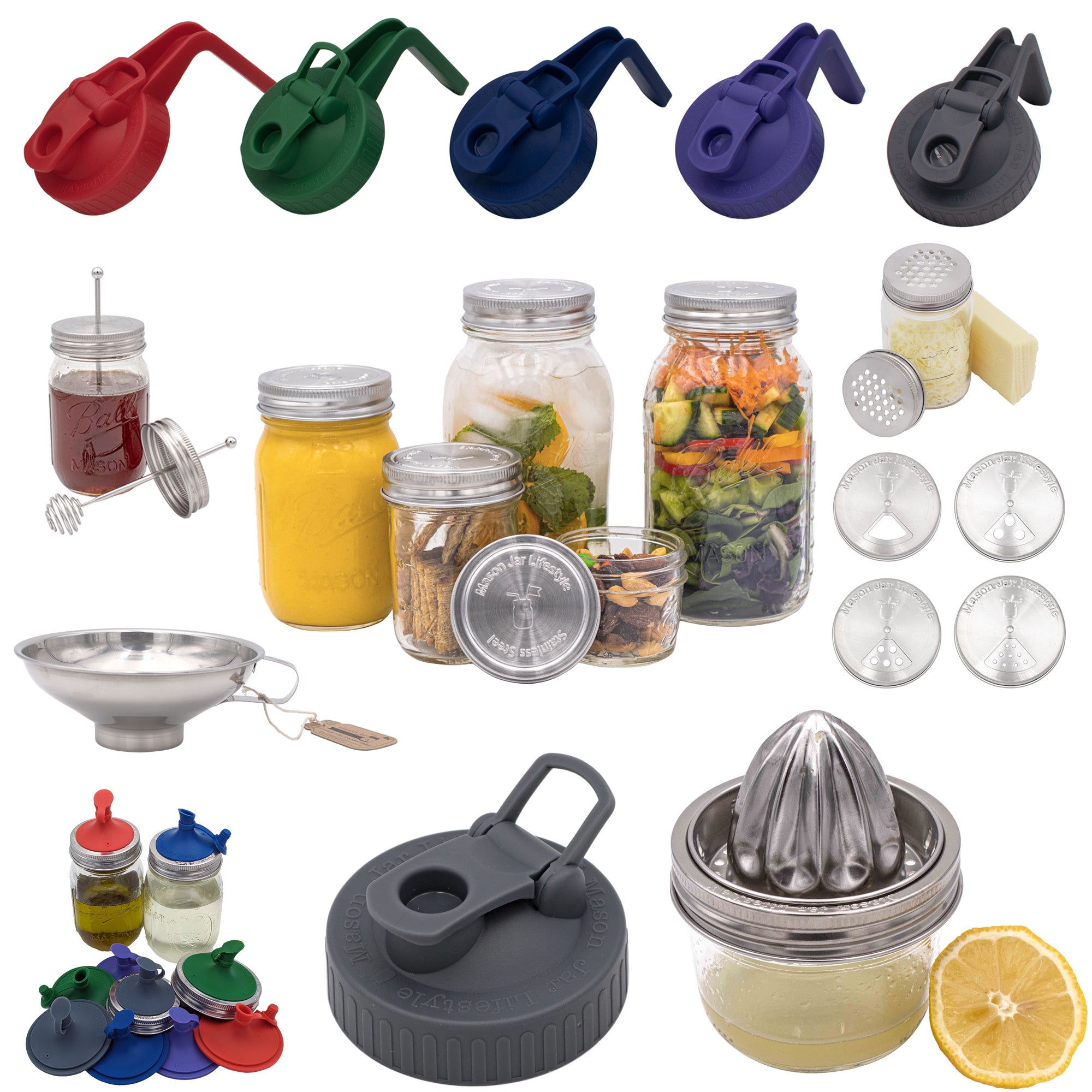 Kitchen Essentials Bundle for Regular Mouth Mason Jars