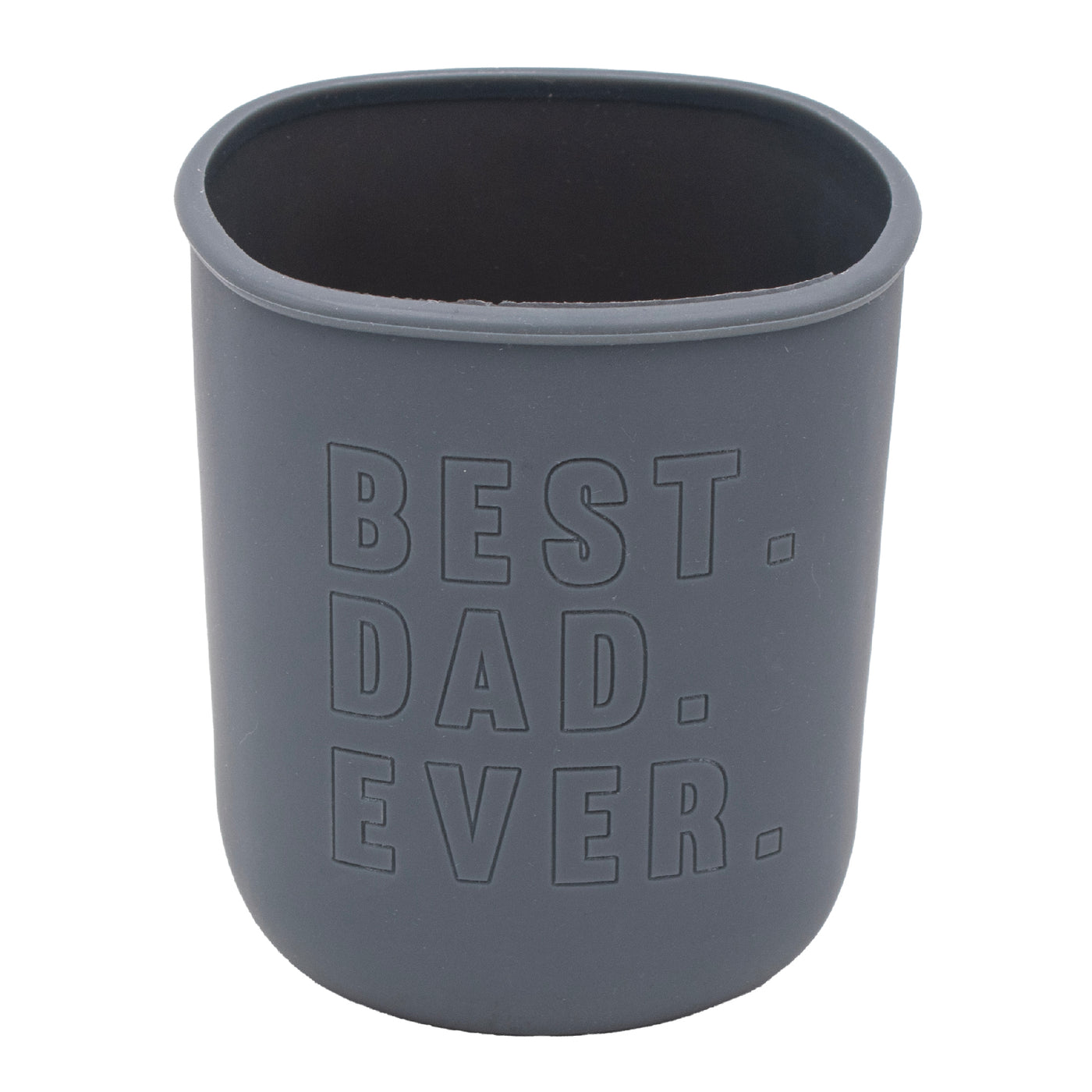 A charcoal gray quart sleeve on a quart Mason jar.