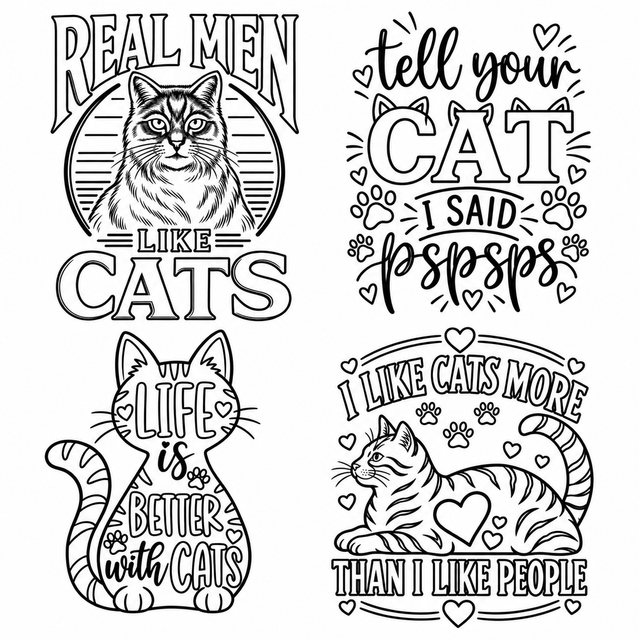 Cat Lovers Laser Engraved Silicone Mason Jar Sleeves