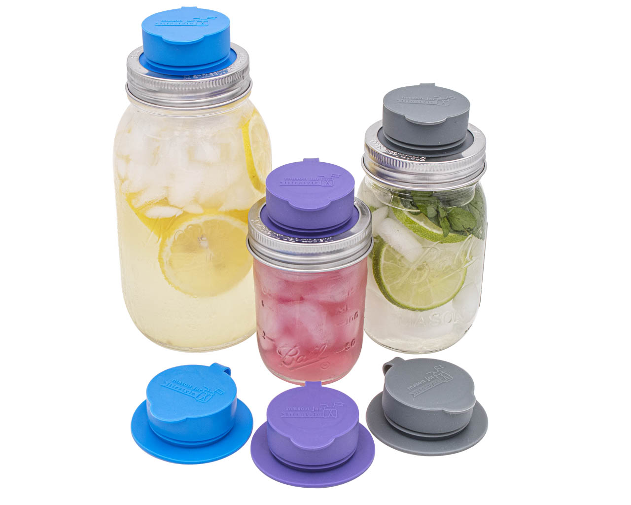 Leak Proof Silicone Chug Lids for Regular Mouth Mason Jars