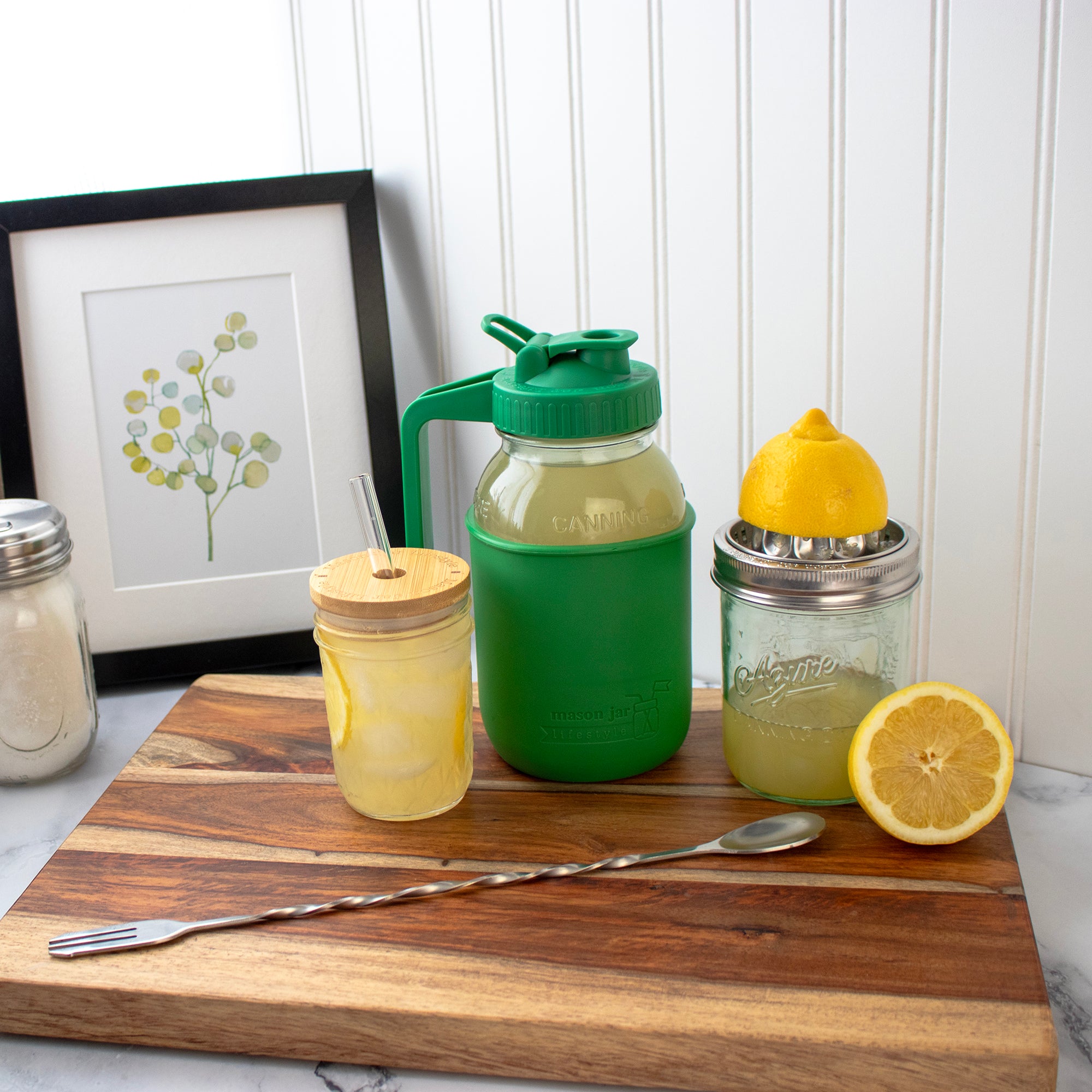 Pour & Store Pitcher Lid with Handle for Mason Jars