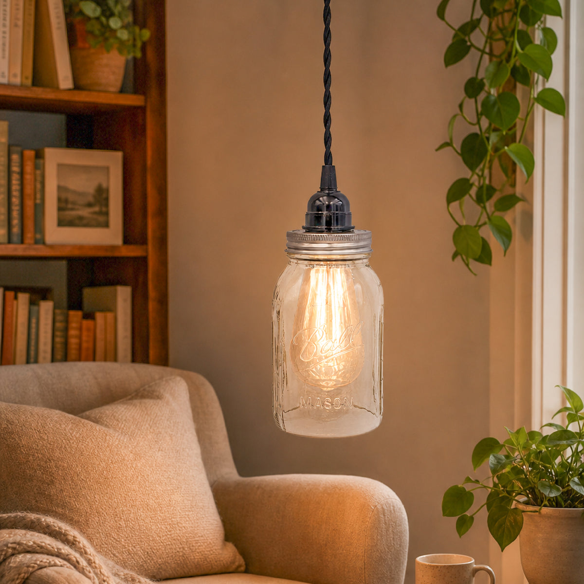 Lighting Lid for Mason Jar Light Fixtures