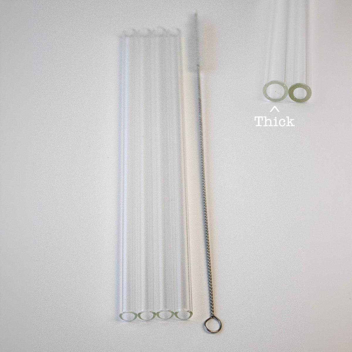 Long 4pk glass straw sturdy drink coffee tea travel water reusable durable thick POG