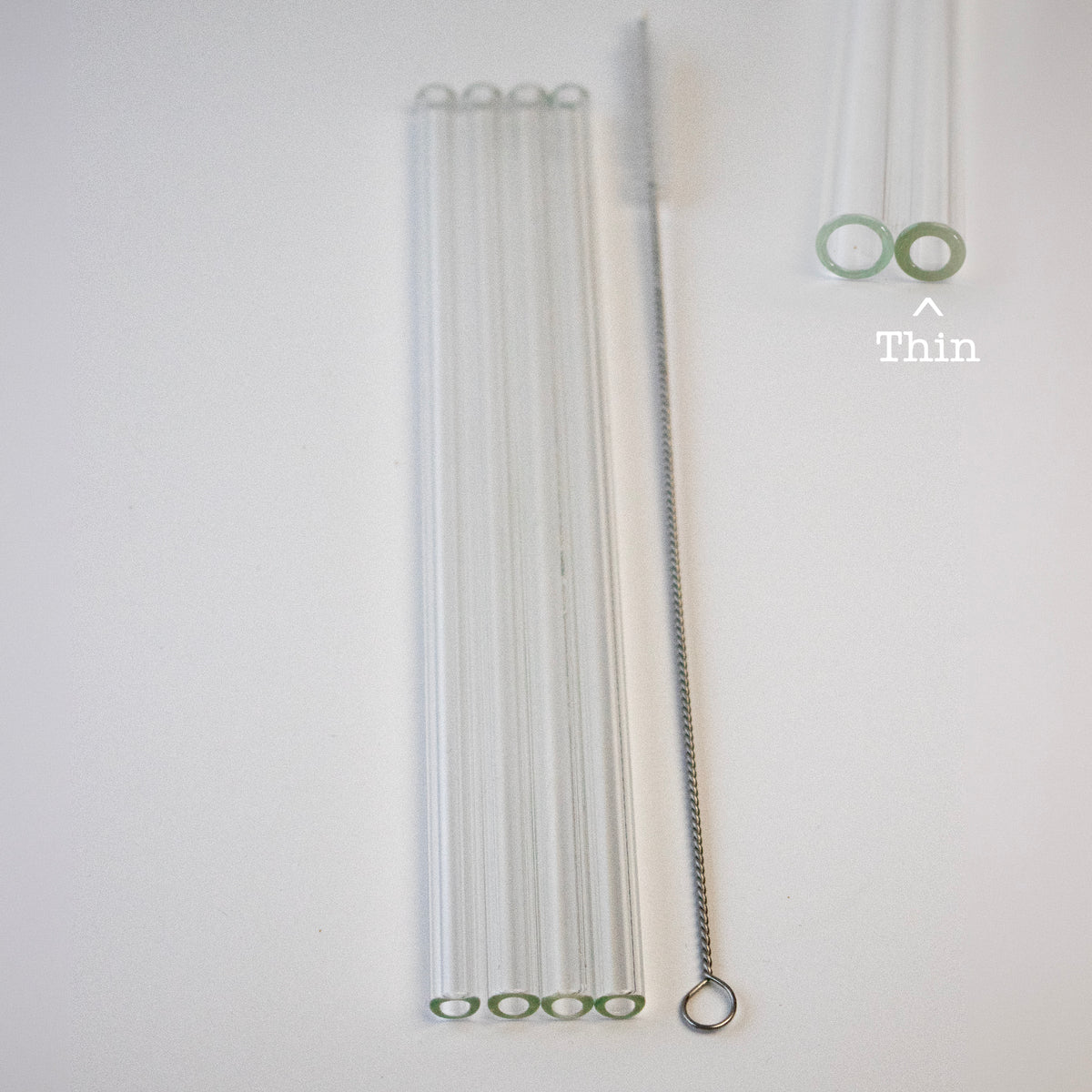 Long 4pk glass straw sturdy drink coffee tea travel water reusable durable thin POG