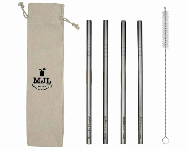 Long Stainless Steel Smoothie Straw for Quart Mason Jars