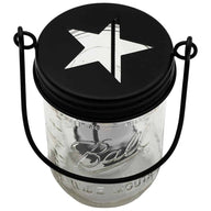 Black Star Cutout Tea Light Candle Holder Lids With Handles for Mason Jars 3 Pack