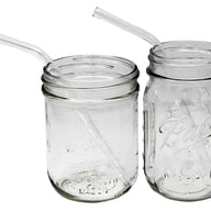 Medium Bent Glass Straw for Pint Mason Jars