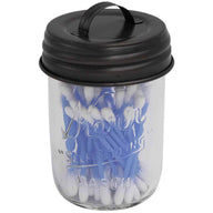 mason-jar-lifestyle-oil-rubbed-bronze-handle-canister-lid-regular-mouth-kerr-half-pint-jar-cotton-swabs-q-tips-bathroom