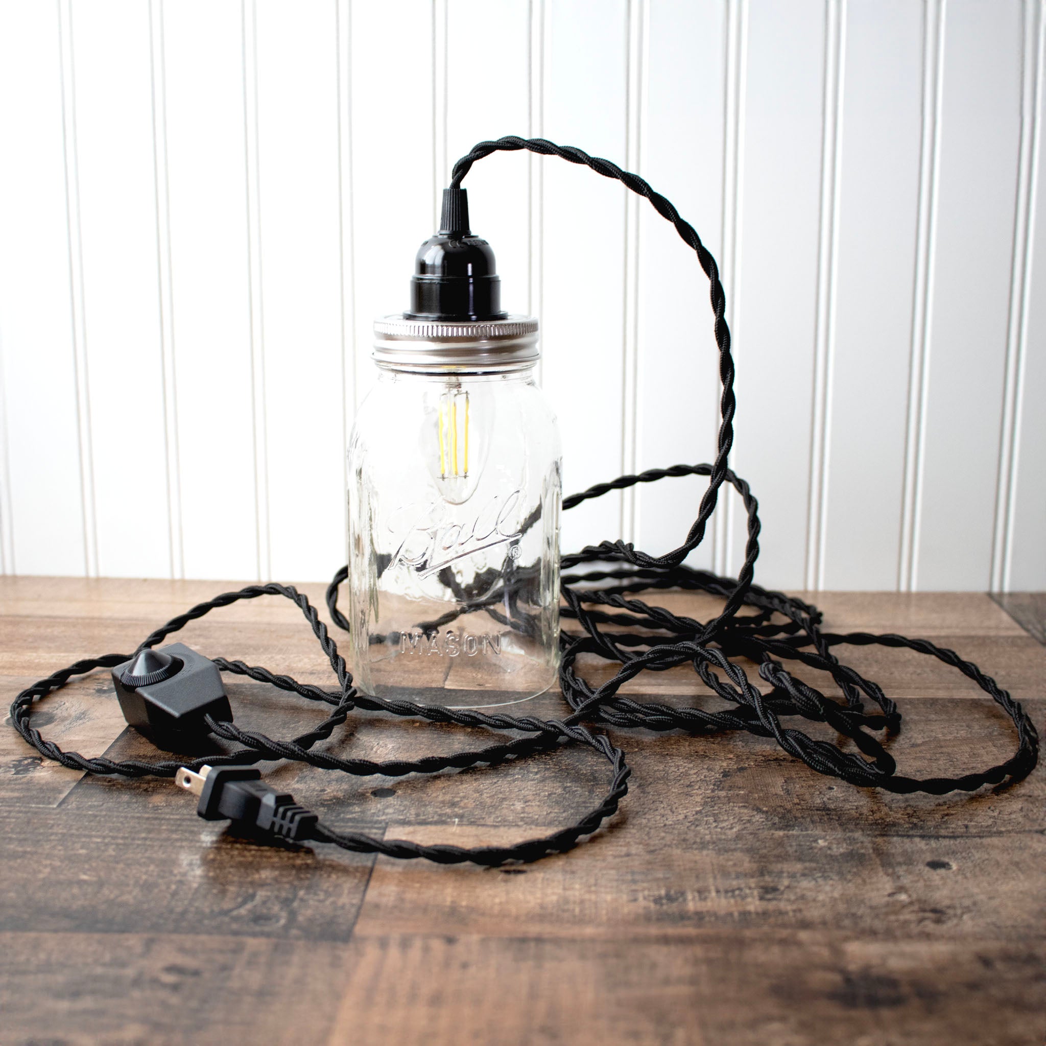 Mason Jar Pendant Light Kit with Dimmer Switch