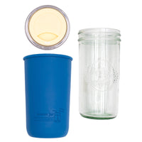 Mason Jar Lifestyle 24oz Pint & Half Glass Water Bottle Travel Tumbler with Silicone Sleeve & Drinking Lid