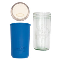 Mason Jar Lifestyle 24oz Pint & Half Glass Water Bottle Travel Tumbler with Silicone Sleeve & Drinking Lid