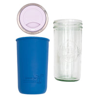 Mason Jar Lifestyle 24oz Pint & Half Glass Water Bottle Travel Tumbler with Silicone Sleeve & Drinking Lid