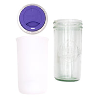 Pint and a half water bottle azure pint and a half sleeve frost wide mouth drinking lid ultra violet product on white components
