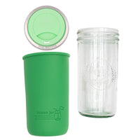 Mason Jar Lifestyle 24oz Pint & Half Glass Water Bottle Travel Tumbler with Silicone Sleeve & Drinking Lid