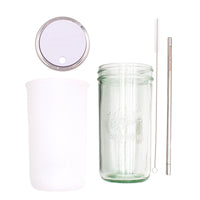 Pint and a half water bottle azure stainless steel straw cleaner pint and a half sleeve frost wide mouth straw hole lid light orchid product on white components