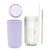 Pint and a half water bottle azure stainless steel straw cleaner pint and a half sleeve light orchid wide mouth straw hole lid light orchid product on white