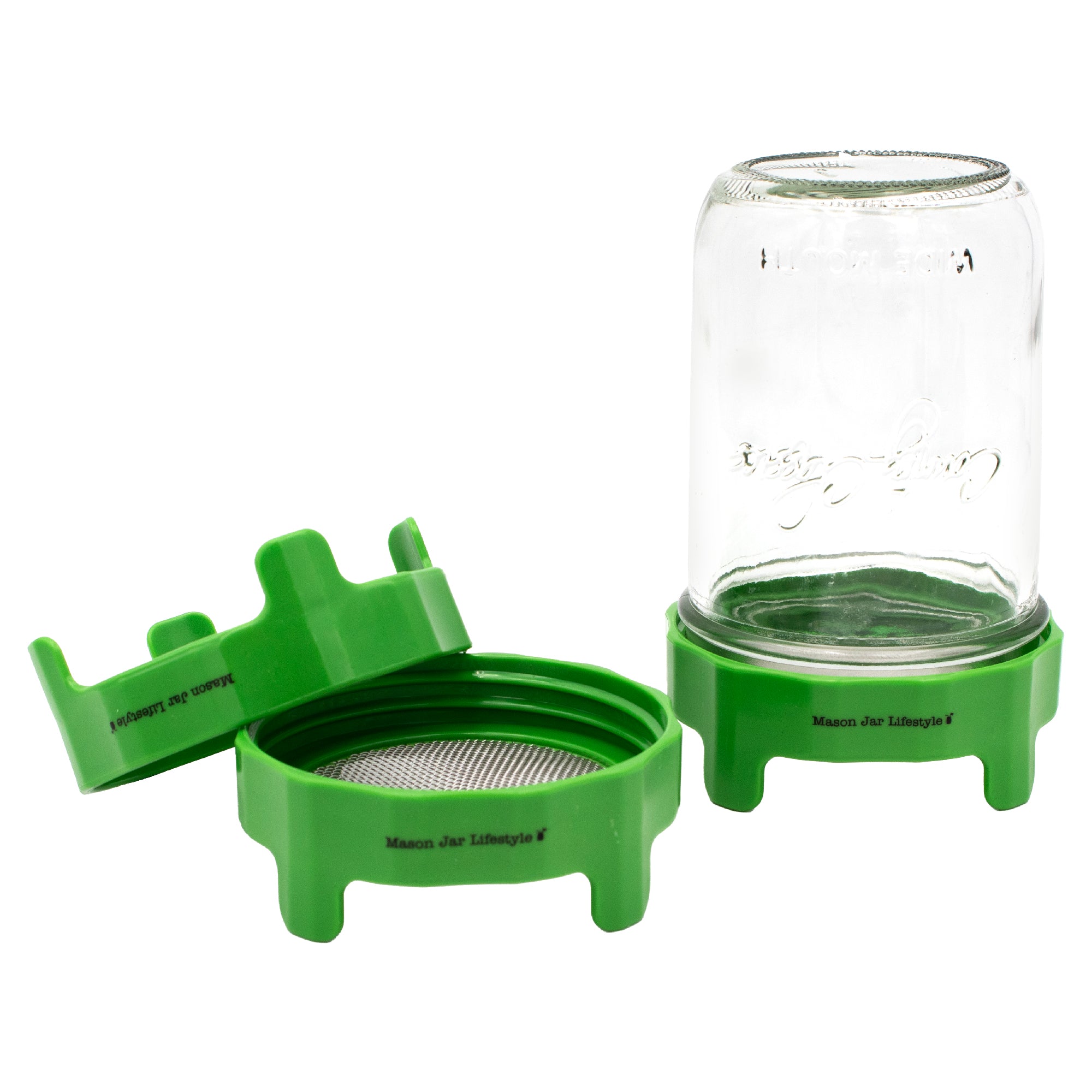 Rust Proof Sprouting Lid with Built-In Stand for Wide Mouth Mason Jars